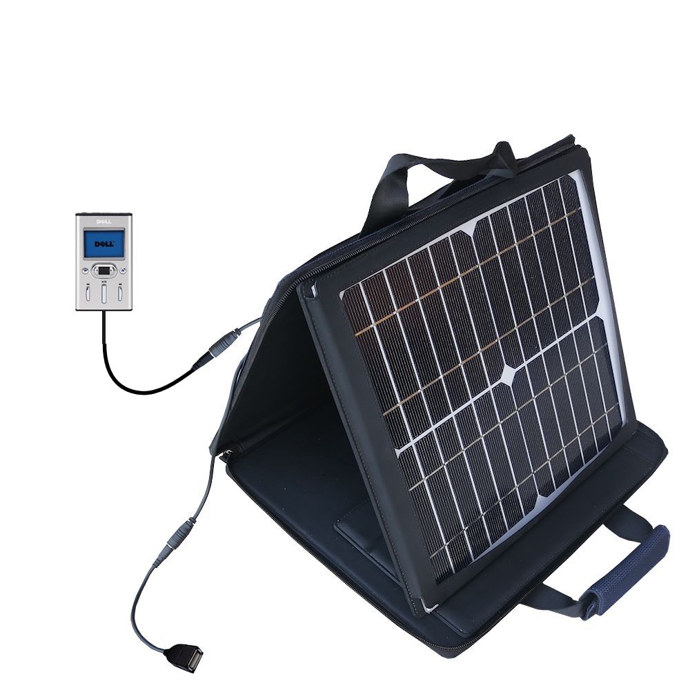SunVolt Solar Charger compatible with the Dell Pocket DJ 5GB 15GB and one other device - charge from sun at wall outlet-like speed