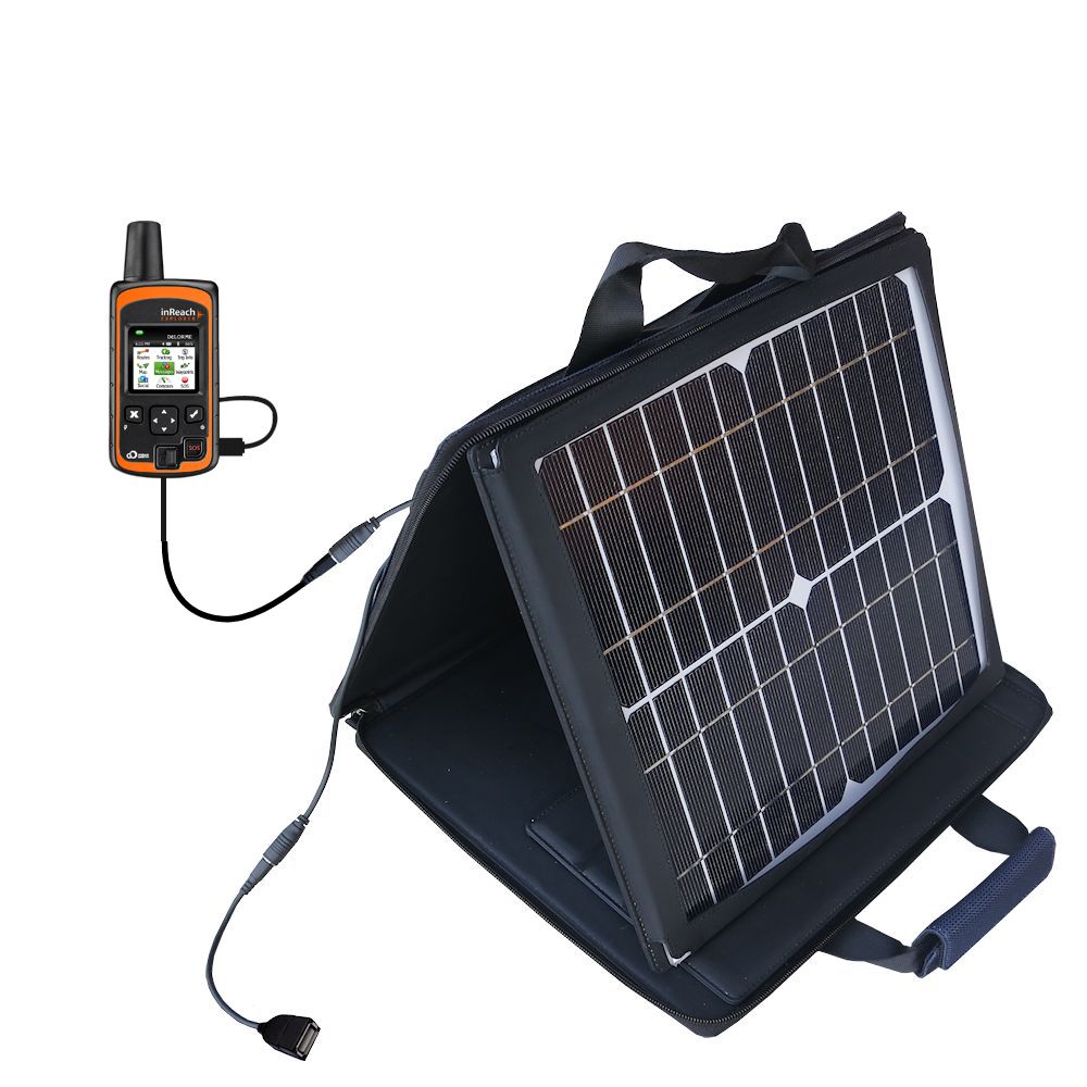 SunVolt Solar Charger compatible with the DeLorme InReach Explorer and one other device - charge from sun at wall outlet-like speed