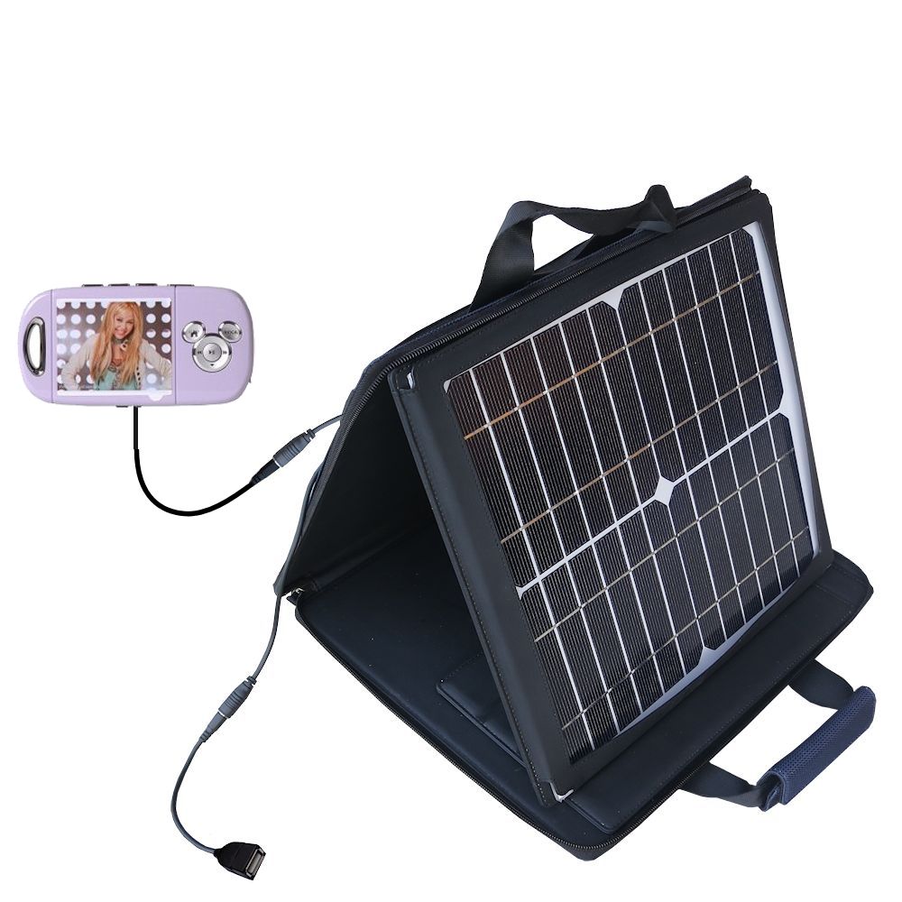 Gomadic SunVolt High Output Portable Solar Power Station designed for the Disney Hannah Montana Mix Max Player DS19012 - Can charge multiple devices with outlet speeds
