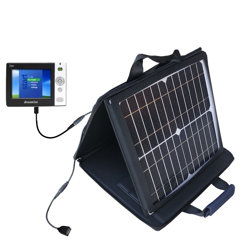 SunVolt Solar Charger compatible with the Dream'eo Enza 20G Portable Media Player and one other device - charge from sun at wall outlet-like speed