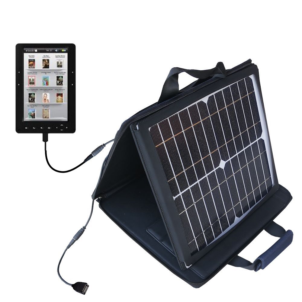 SunVolt Solar Charger compatible with the Elonex 705EB Colour eBook Reader  and one other device - charge from sun at wall outlet-like speed