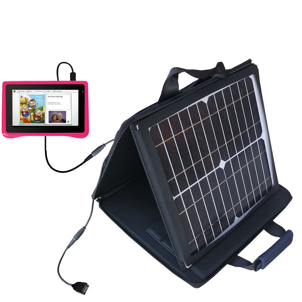 SunVolt Solar Charger compatible with the Ematic FunTab (FTABC) and one other device - charge from sun at wall outlet-like speed