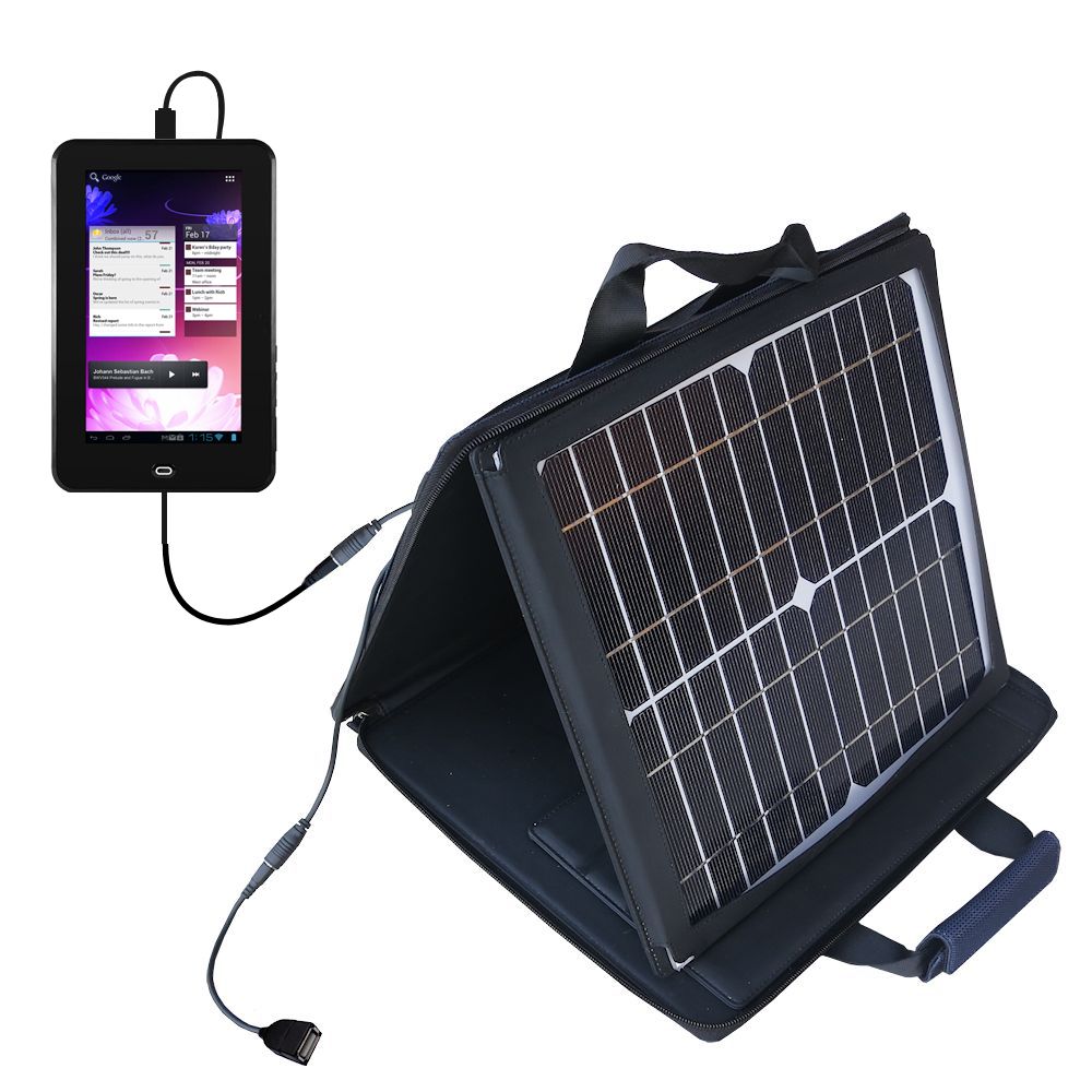 SunVolt Solar Charger compatible with the Ematic Genesis EGP007 and one other device - charge from sun at wall outlet-like speed