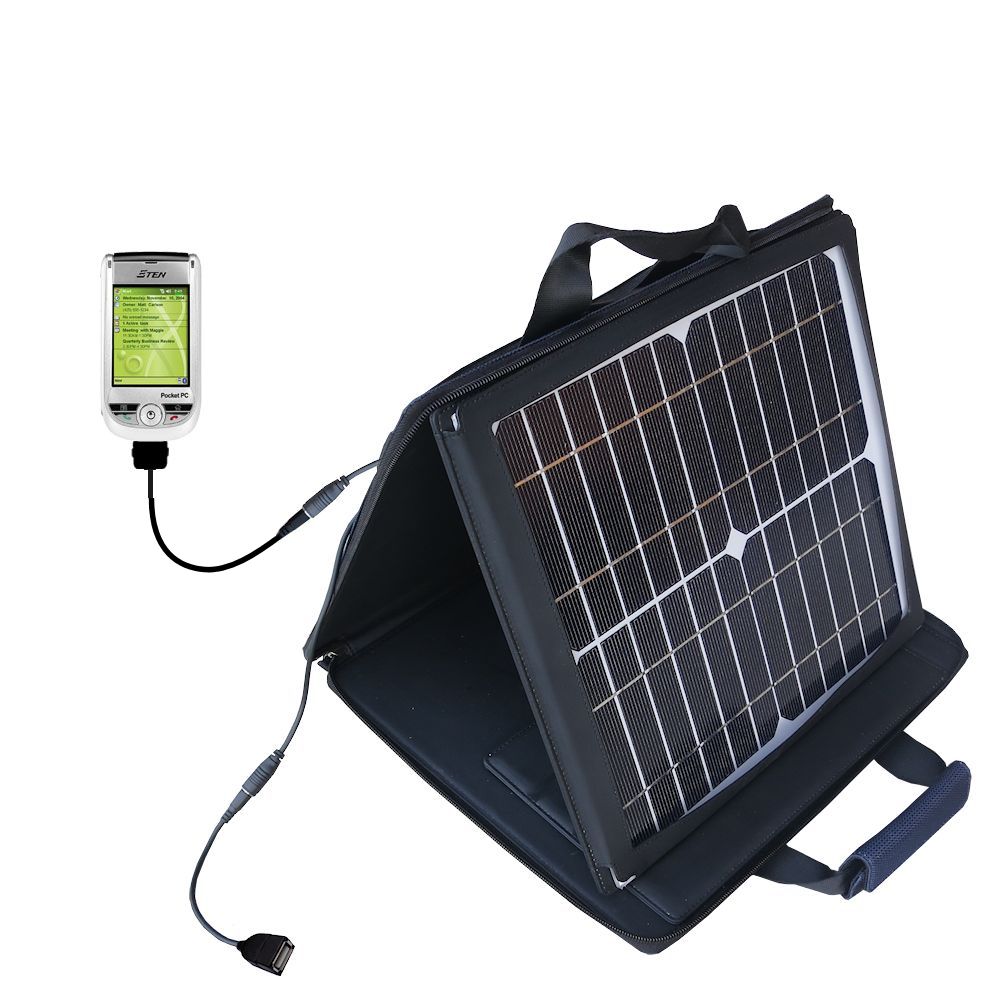 SunVolt Solar Charger compatible with the ETEN M500 and one other device - charge from sun at wall outlet-like speed