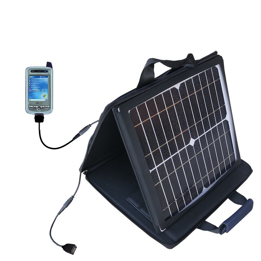 Gomadic SunVolt High Output Portable Solar Power Station designed for the ETEN P300B - Can charge multiple devices with outlet speeds