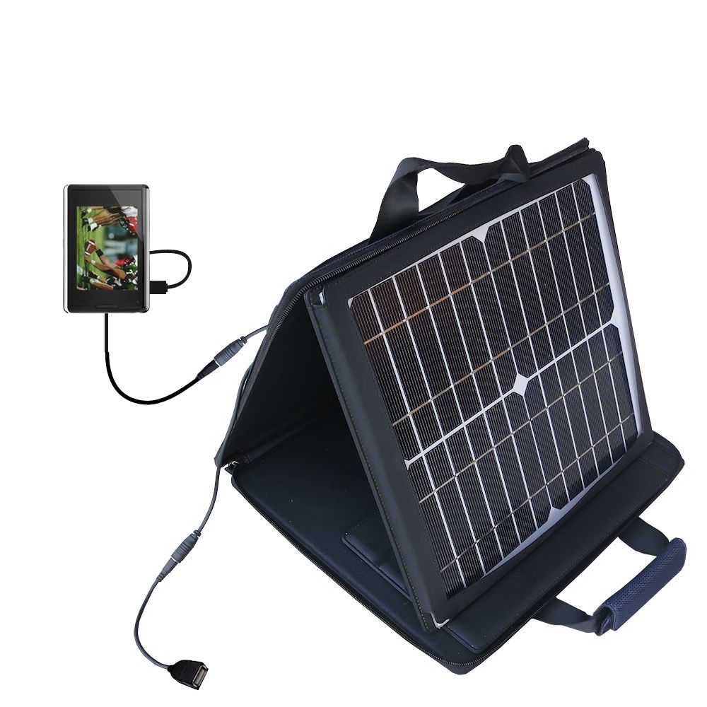 SunVolt Solar Charger compatible with the FLO TV PTV 350 Personal Television and one other device - charge from sun at wall outlet-like speed