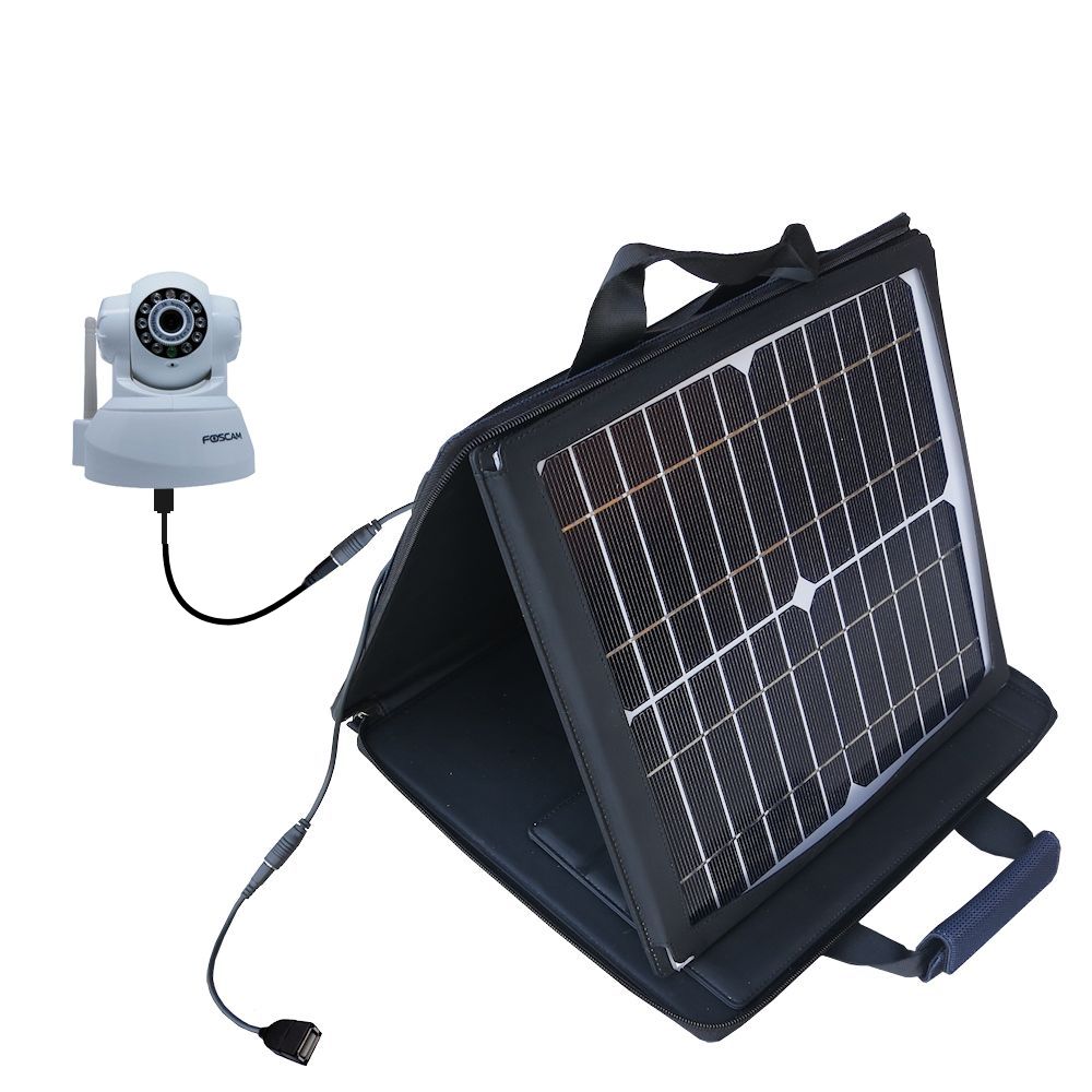 SunVolt Solar Charger compatible with the Foscam FI8908W and one other device - charge from sun at wall outlet-like speed
