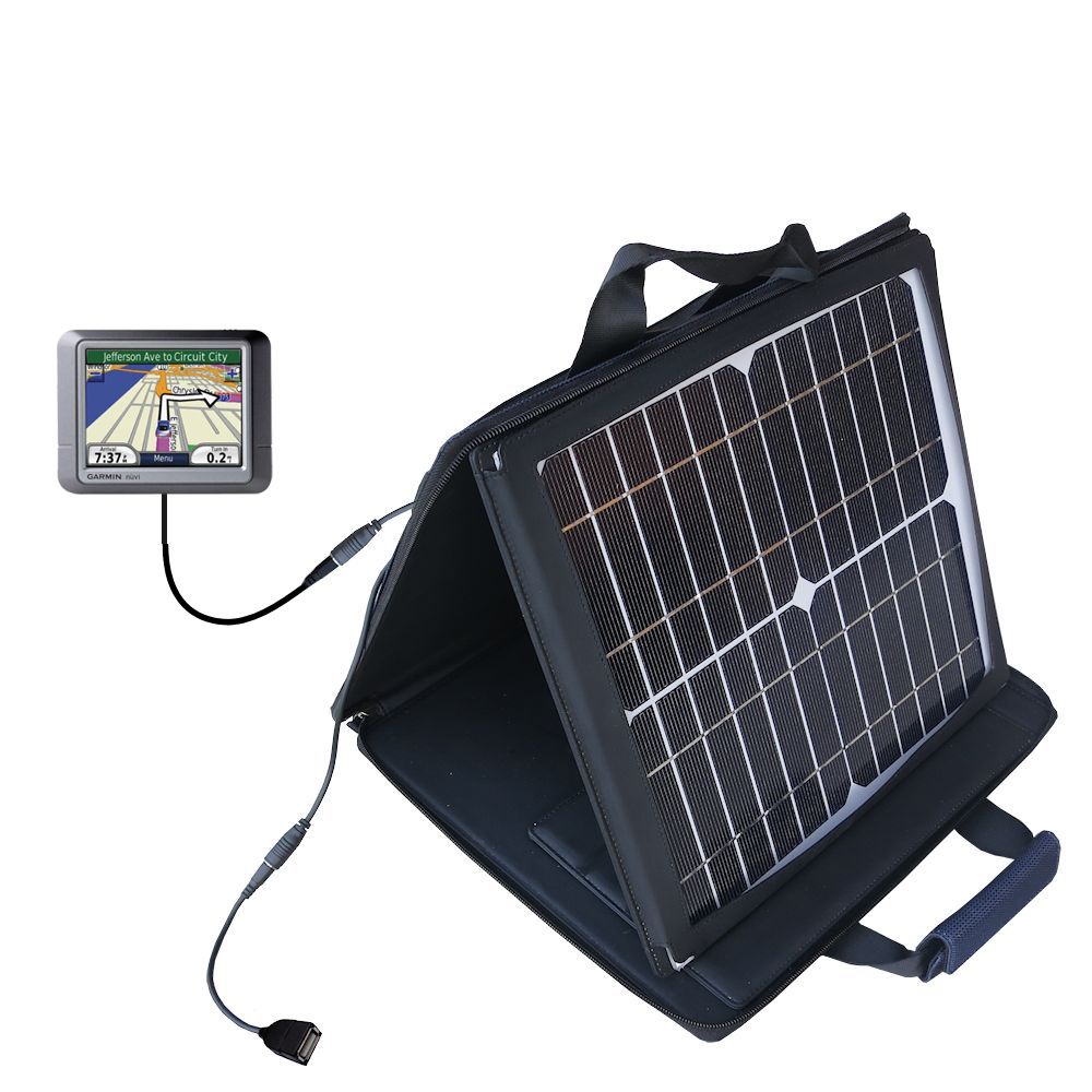 SunVolt Solar Charger compatible with the Garmin Nuvi 270 and one other device - charge from sun at wall outlet-like speed