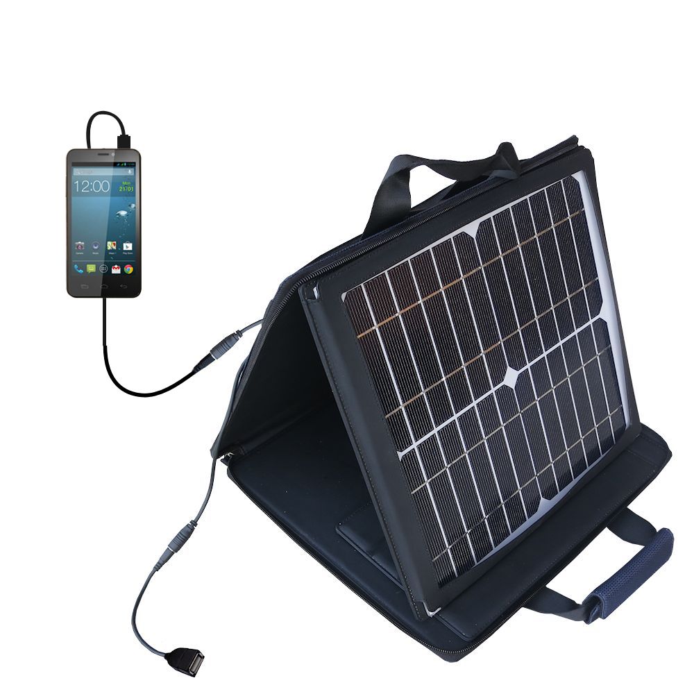 SunVolt Solar Charger compatible with the Gigabyte GSmart Maya M1 and one other device - charge from sun at wall outlet-like speed