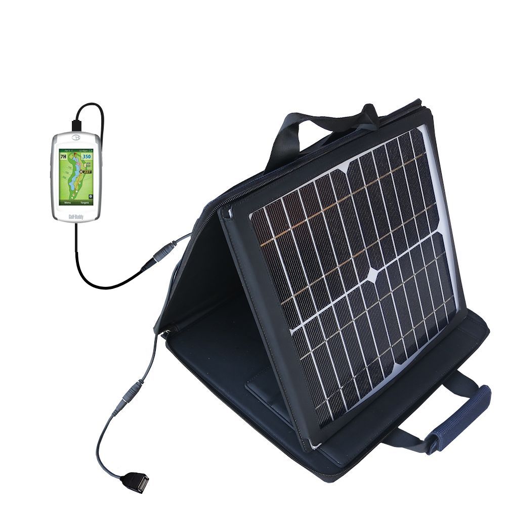 SunVolt Solar Charger compatible with the Golf Buddy World Platinum and one other device - charge from sun at wall outlet-like speed