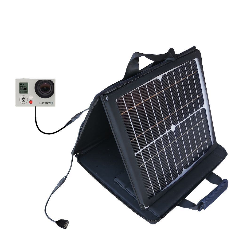 SunVolt Solar Charger compatible with the GoPro HERO / HD / HERO2 and one other device - charge from sun at wall outlet-like speed