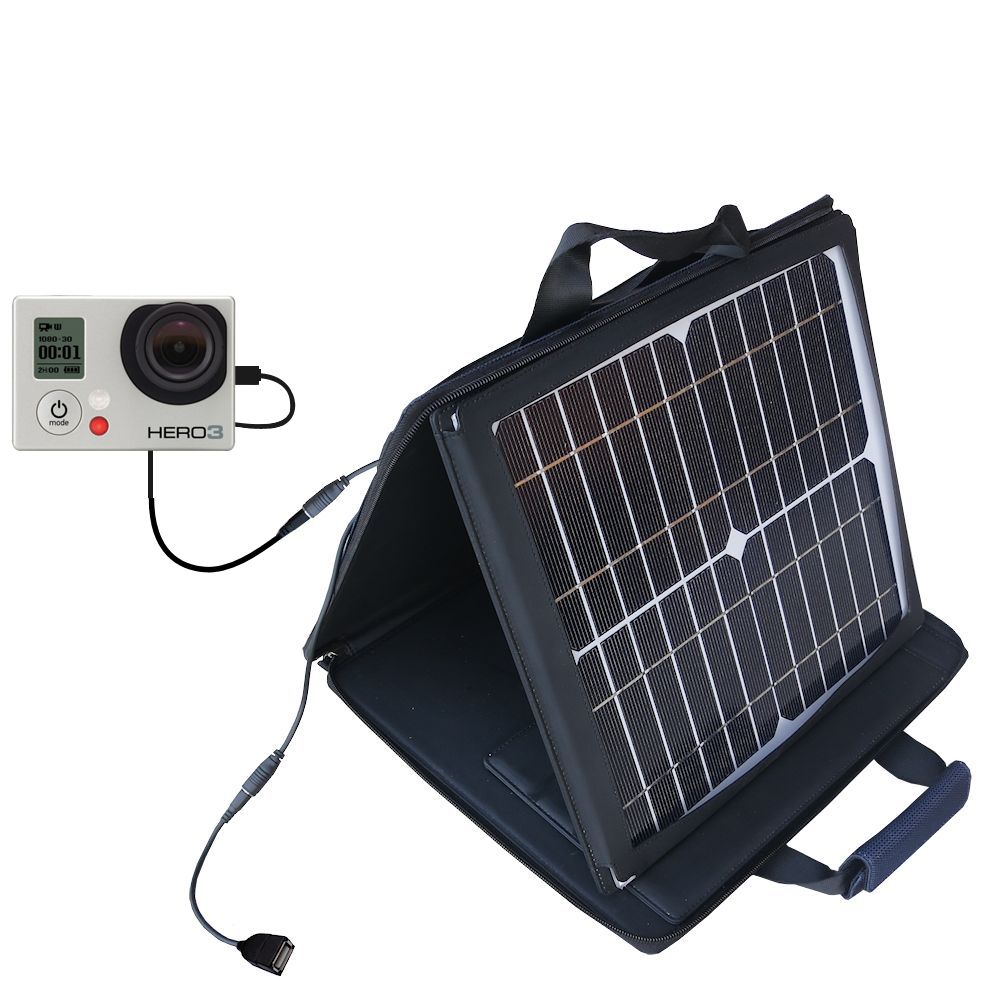 SunVolt Solar Charger compatible with the GoPro Hero 2 and one other device - charge from sun at wall outlet-like speed
