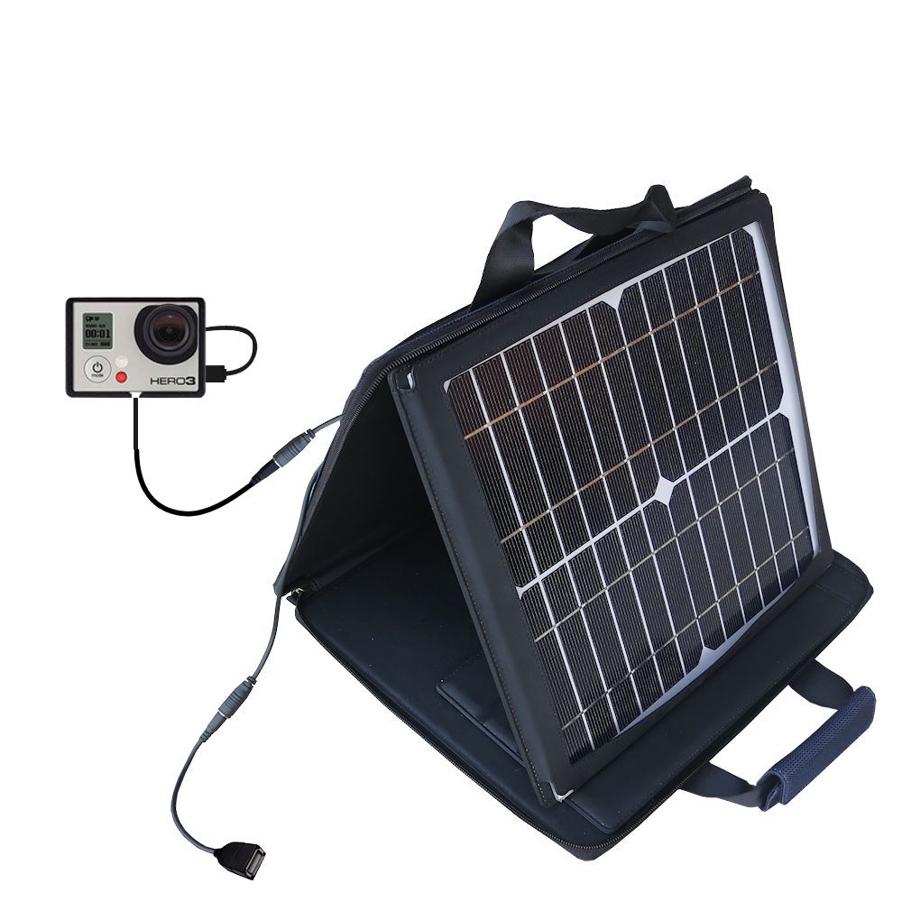 SunVolt Solar Charger compatible with the GoPro Hero3 and one other device - charge from sun at wall outlet-like speed