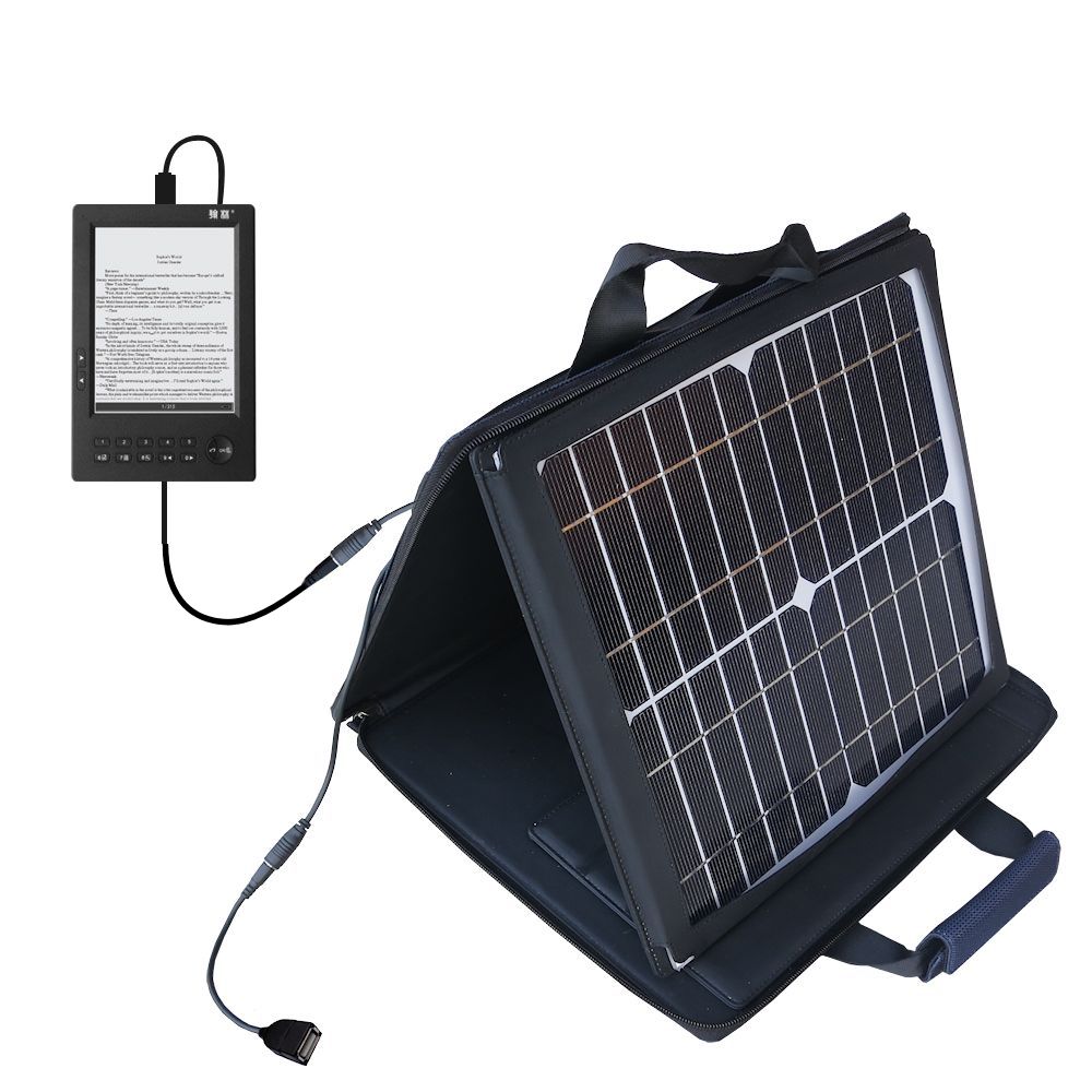 SunVolt Solar Charger compatible with the HanLin eBook eBook V2 V3 V5 and one other device - charge from sun at wall outlet-like speed