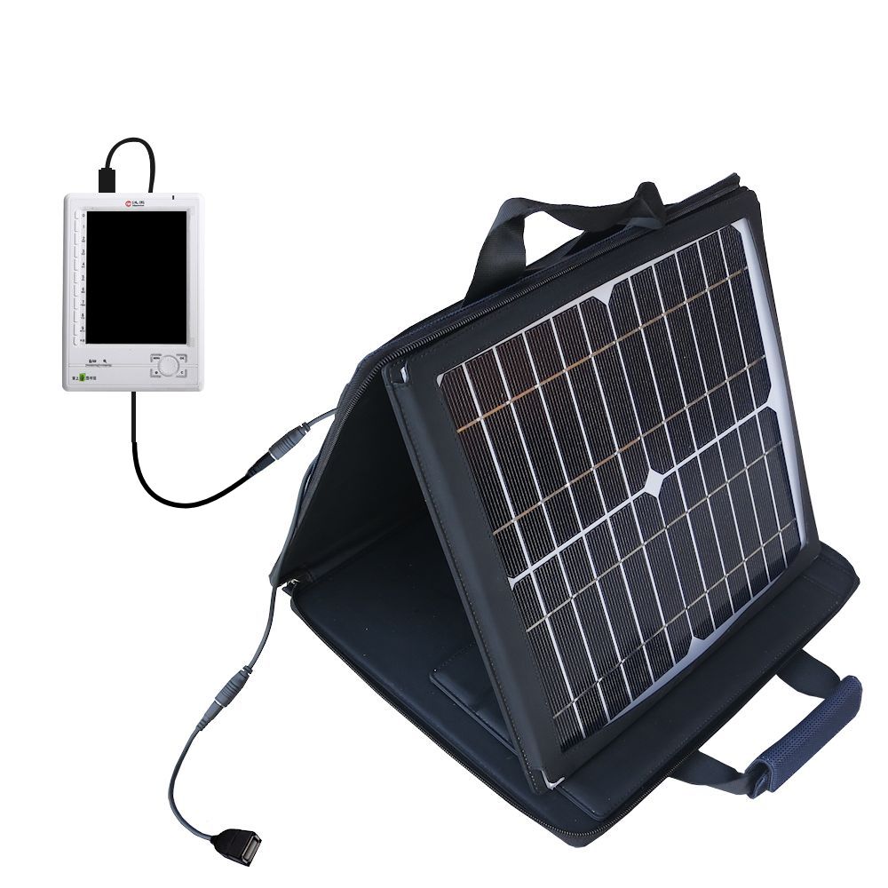 SunVolt Solar Charger compatible with the Hanvon WISEreader 516 and one other device - charge from sun at wall outlet-like speed