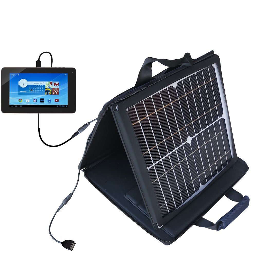 SunVolt Solar Charger compatible with the Hisense Sero 7 Lite E270BSA and one other device - charge from sun at wall outlet-like speed