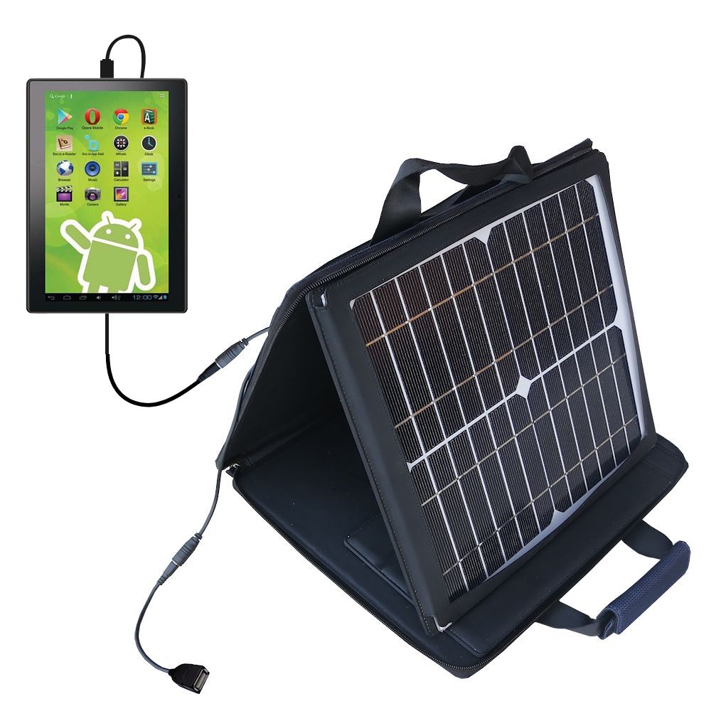 SunVolt Solar Charger compatible with the Hisense Sero 7 Pro M470BSA and one other device - charge from sun at wall outlet-like speed