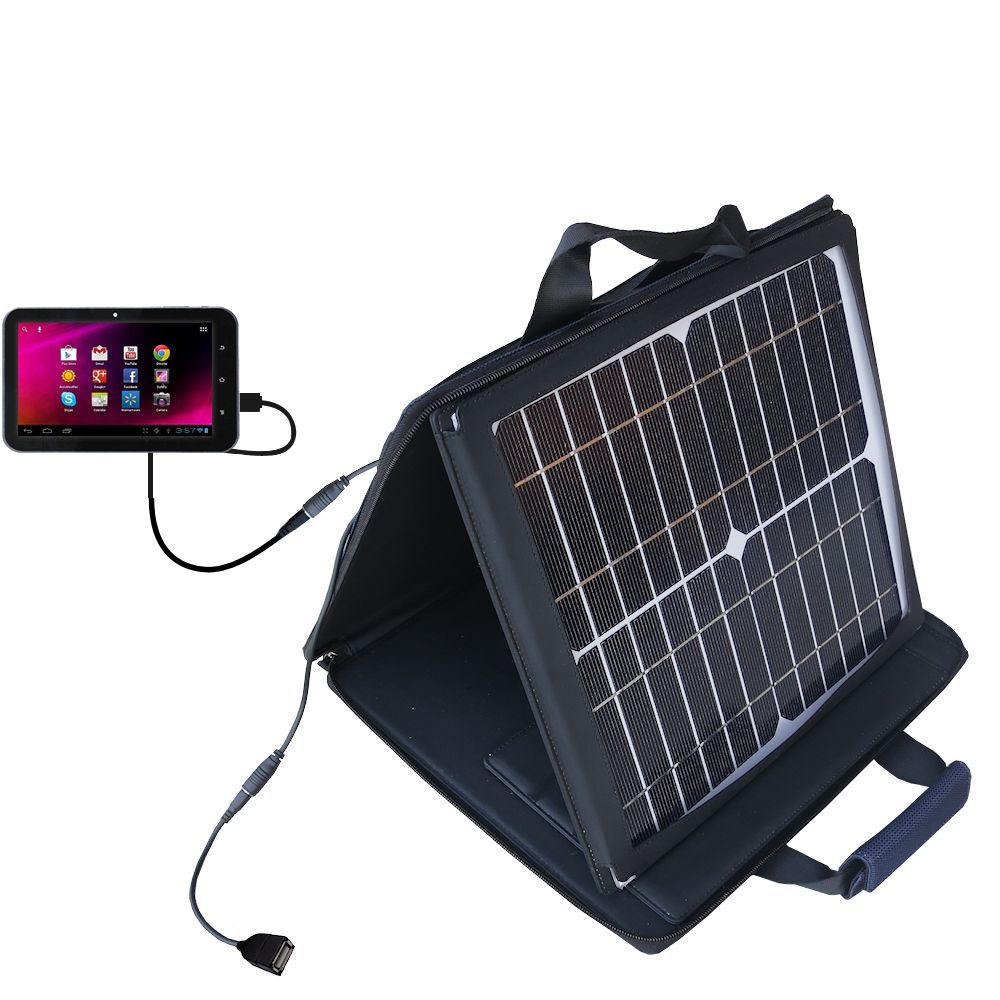 SunVolt Solar Charger compatible with the HKC 7 Tablet LC07740 and one other device - charge from sun at wall outlet-like speed