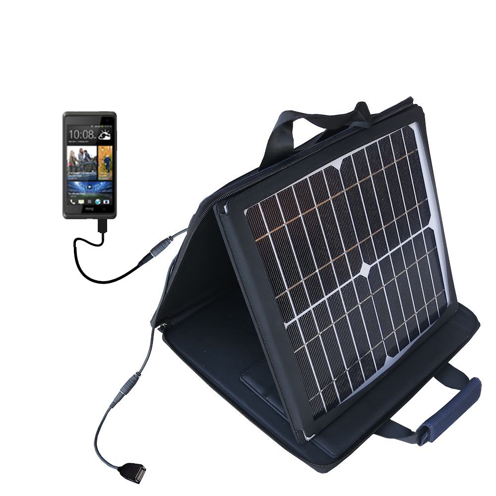 SunVolt Solar Charger compatible with the HTC Desire 600 / 601 and one other device - charge from sun at wall outlet-like speed