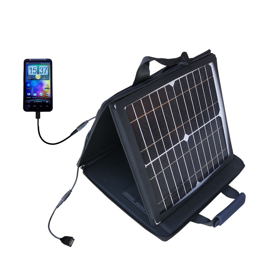 SunVolt Solar Charger compatible with the HTC Desire HD and one other device - charge from sun at wall outlet-like speed