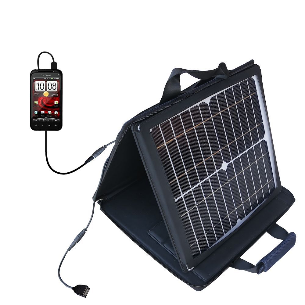 SunVolt Solar Charger compatible with the HTC DROID Incredible 2 and one other device - charge from sun at wall outlet-like speed