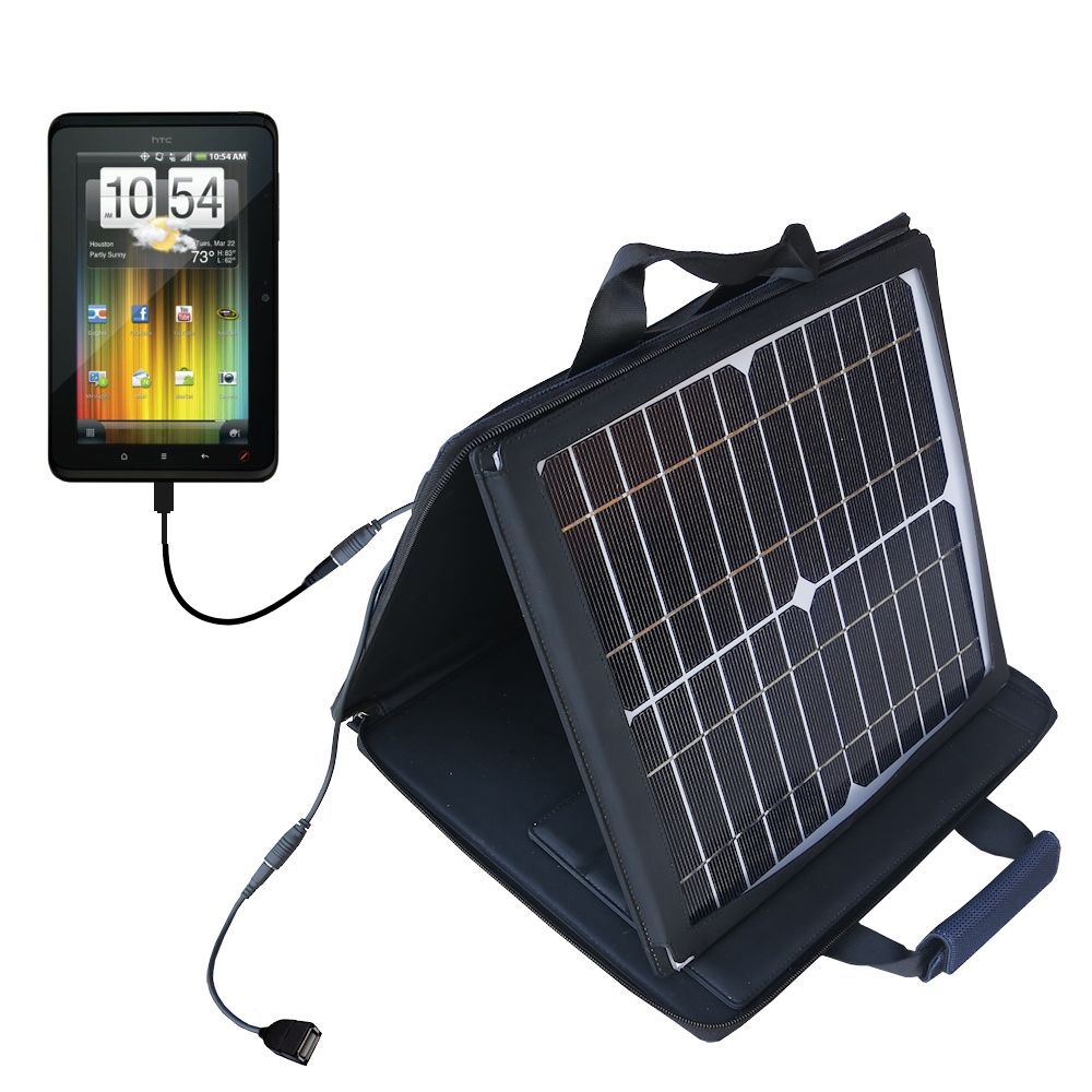 SunVolt Solar Charger compatible with the HTC EVO View 4G and one other device - charge from sun at wall outlet-like speed