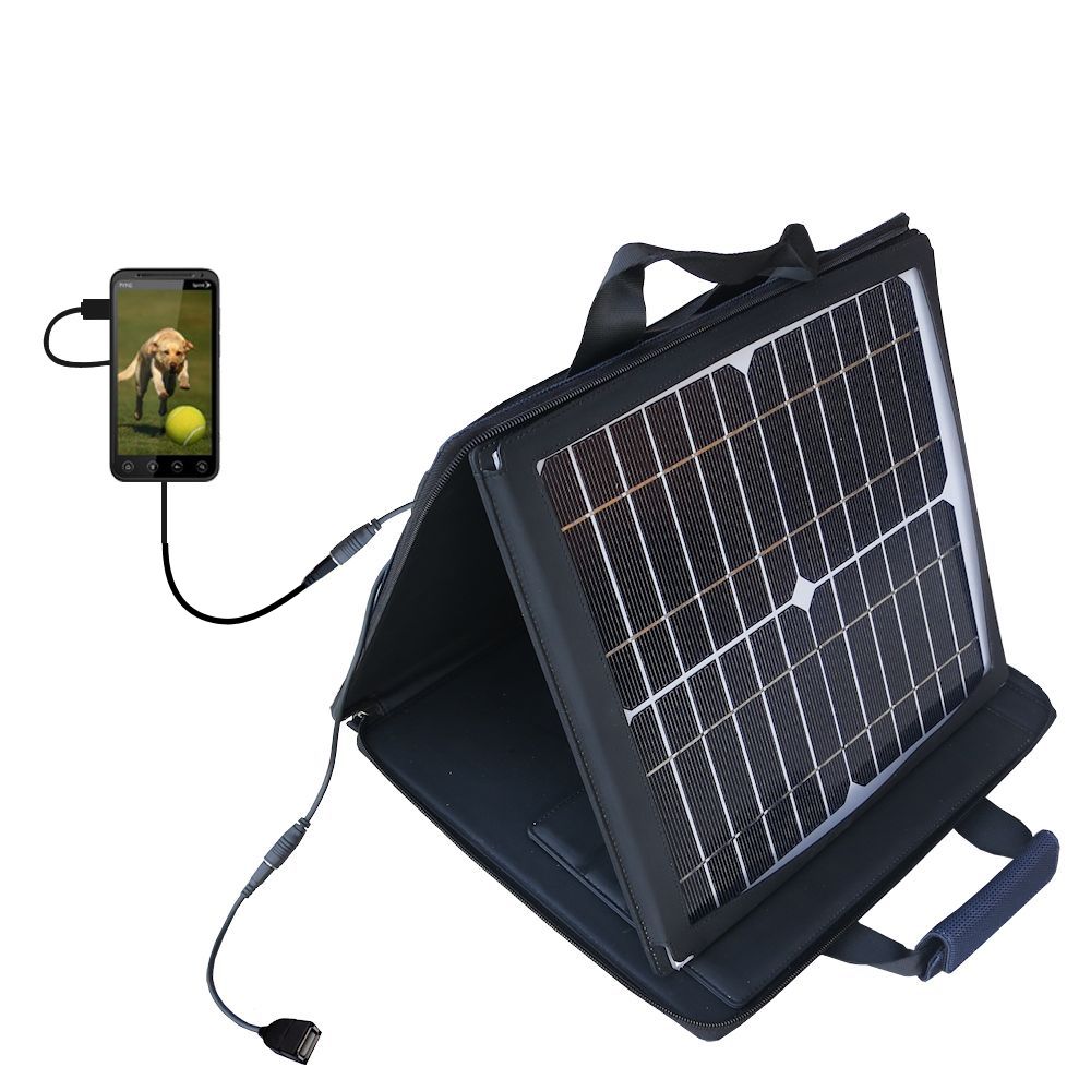 SunVolt Solar Charger compatible with the HTC HTC EVO 3D and one other device - charge from sun at wall outlet-like speed