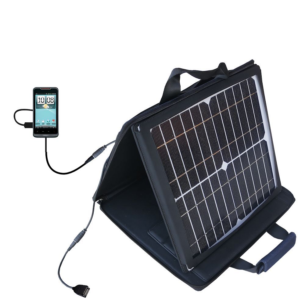 SunVolt Solar Charger compatible with the HTC Merge and one other device - charge from sun at wall outlet-like speed