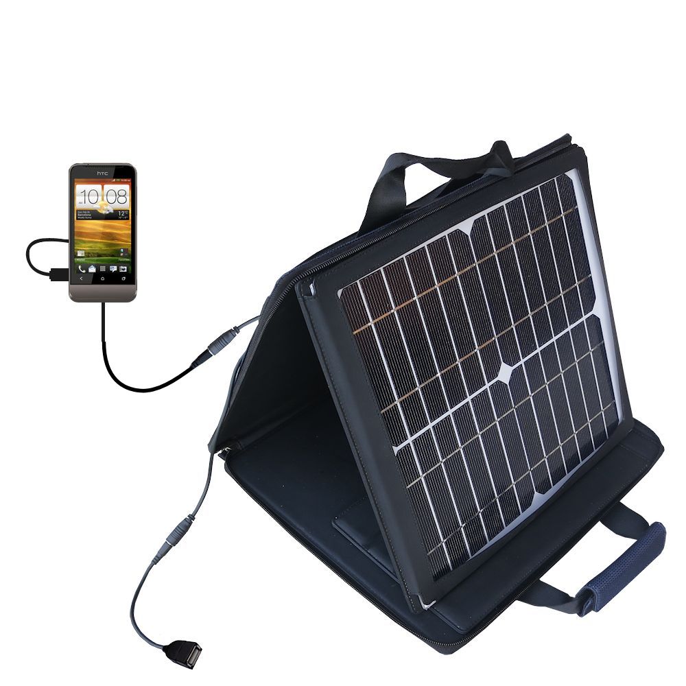 SunVolt Solar Charger compatible with the HTC One V and one other device - charge from sun at wall outlet-like speed