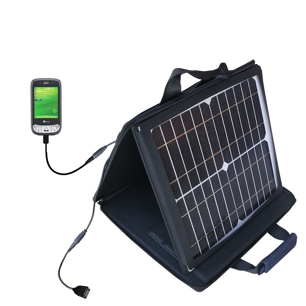 SunVolt Solar Charger compatible with the HTC P4350 and one other device - charge from sun at wall outlet-like speed