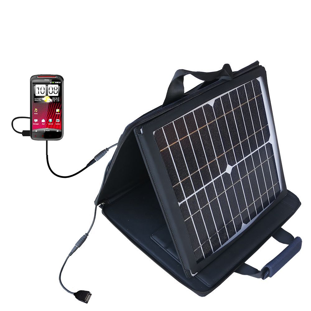 SunVolt Solar Charger compatible with the HTC Sensation XE and one other device - charge from sun at wall outlet-like speed
