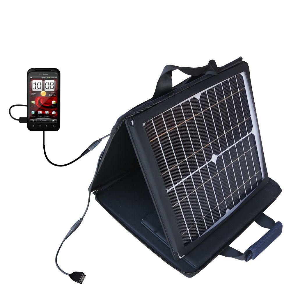 SunVolt Solar Charger compatible with the HTC ThunderBolt 2 and one other device - charge from sun at wall outlet-like speed