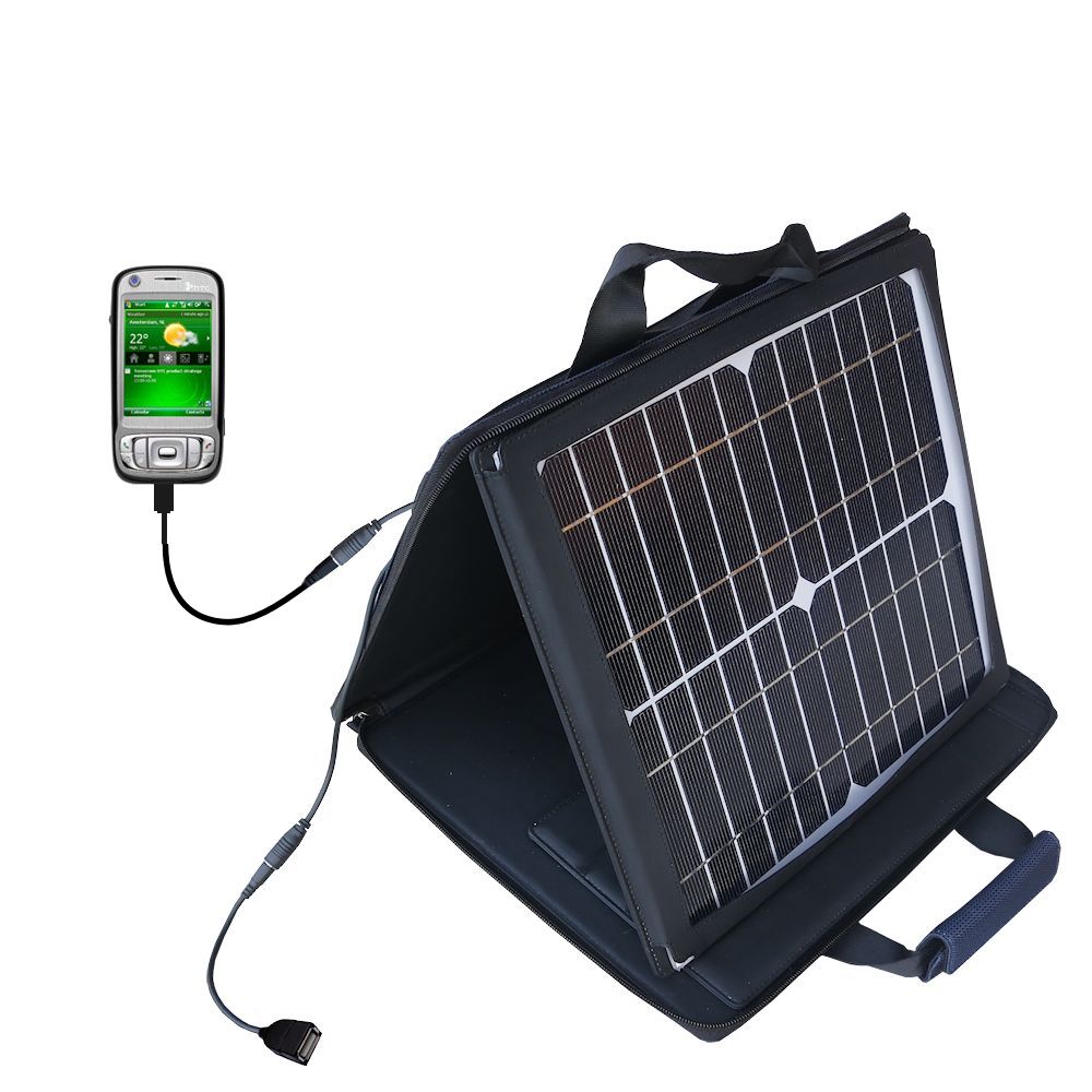 SunVolt Solar Charger compatible with the HTC TILT and one other device - charge from sun at wall outlet-like speed