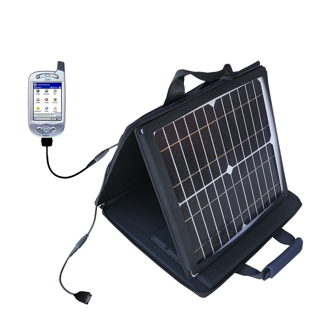 Gomadic SunVolt High Output Portable Solar Power Station designed for the HTC Wallaby - Can charge multiple devices with outlet speeds