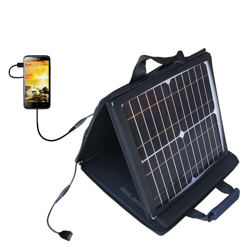 SunVolt Solar Charger compatible with the Huawei Ascend D quad and one other device - charge from sun at wall outlet-like speed