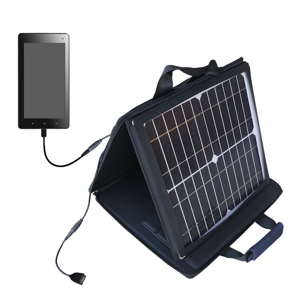 SunVolt Solar Charger compatible with the Huawei IDEOS S7 Slim / S7 PRO and one other device - charge from sun at wall outlet-like speed