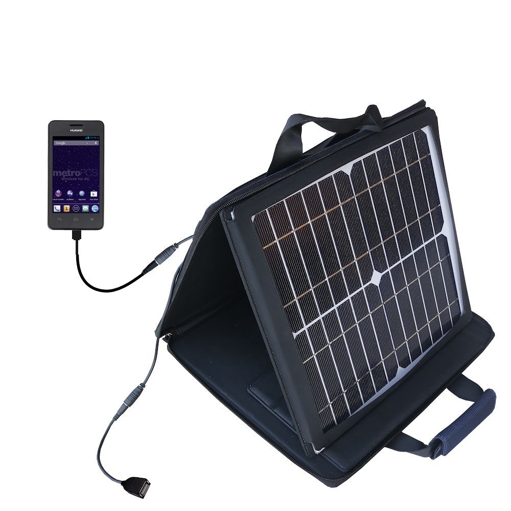 SunVolt Solar Charger compatible with the Huawei Valiant and one other device - charge from sun at wall outlet-like speed