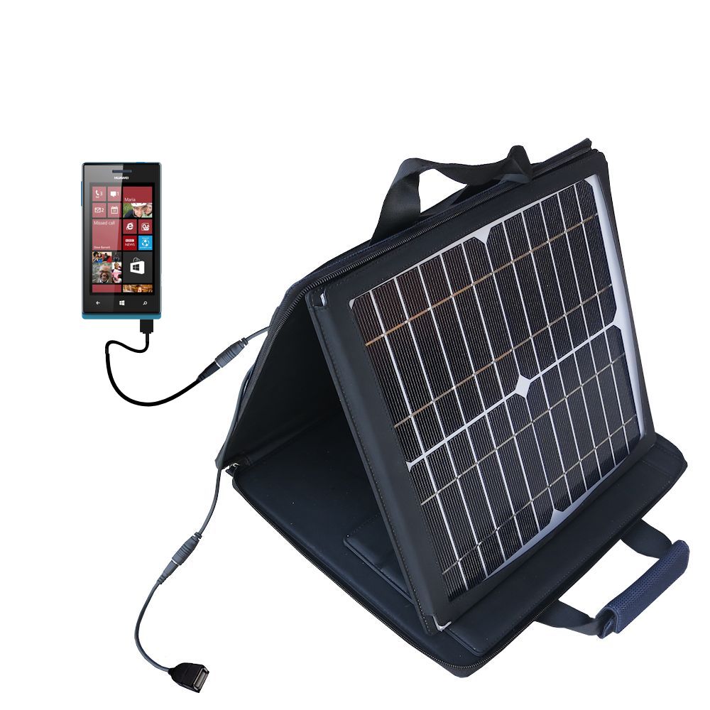 SunVolt Solar Charger compatible with the Huawei W1 and one other device - charge from sun at wall outlet-like speed
