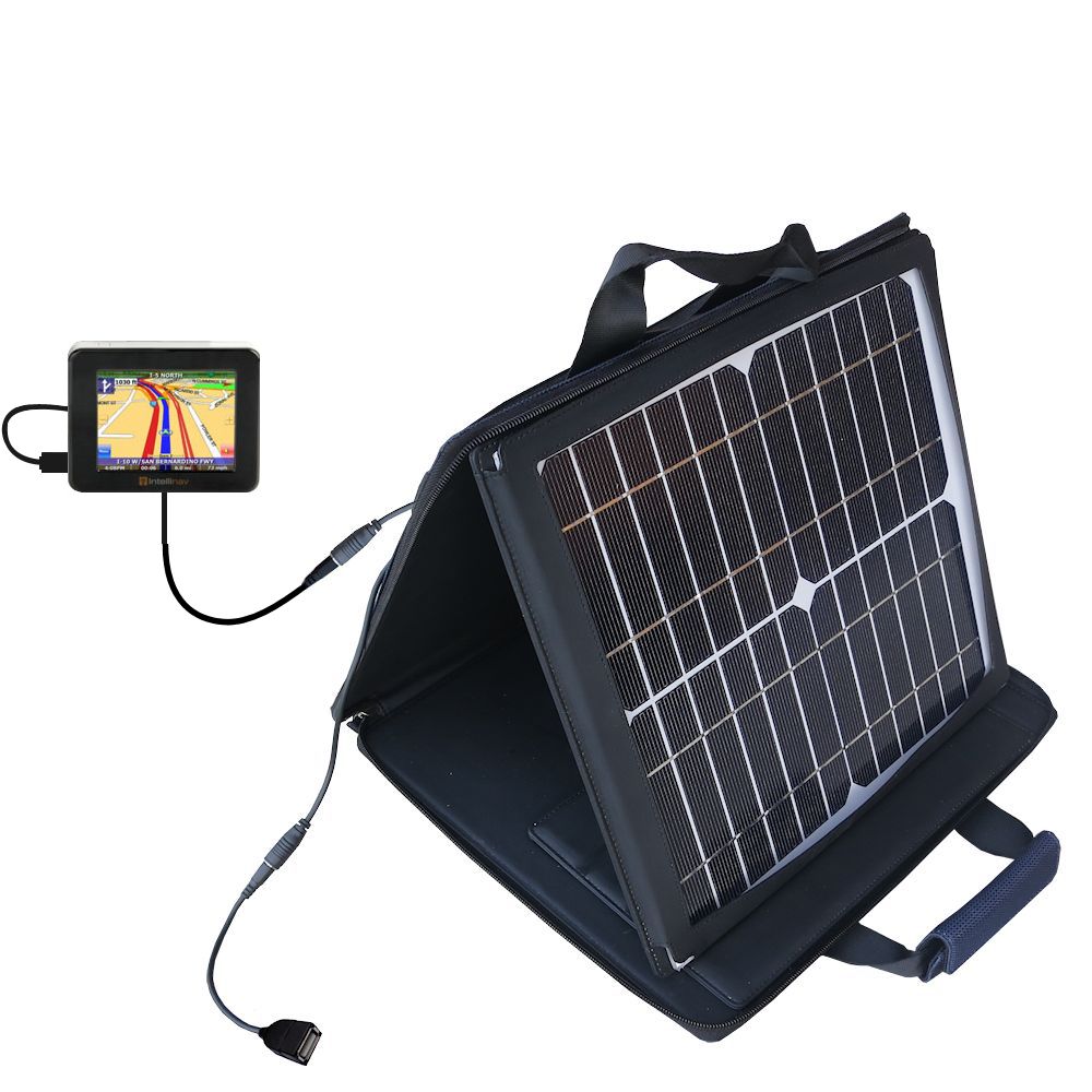 SunVolt Solar Charger compatible with the iNAV Intellinav 1 and one other device - charge from sun at wall outlet-like speed