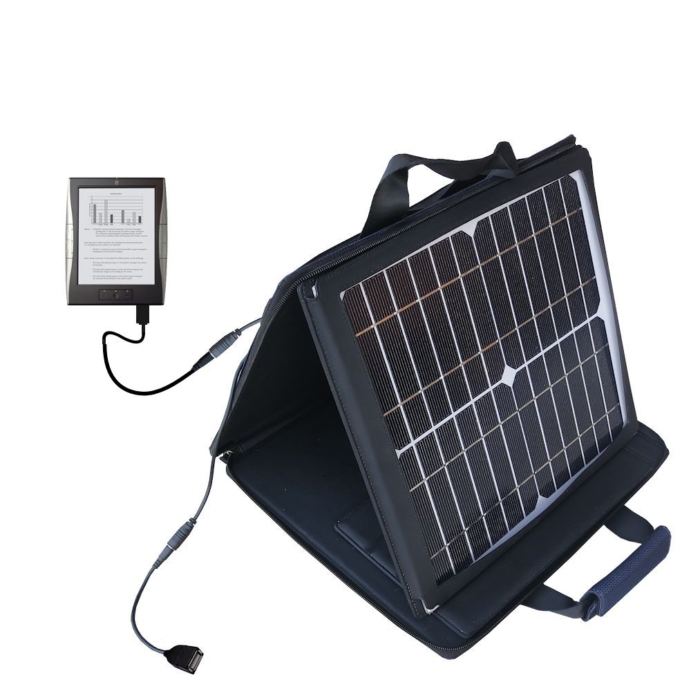 SunVolt Solar Charger compatible with the iRex Digital Reader 1000 and one other device - charge from sun at wall outlet-like speed