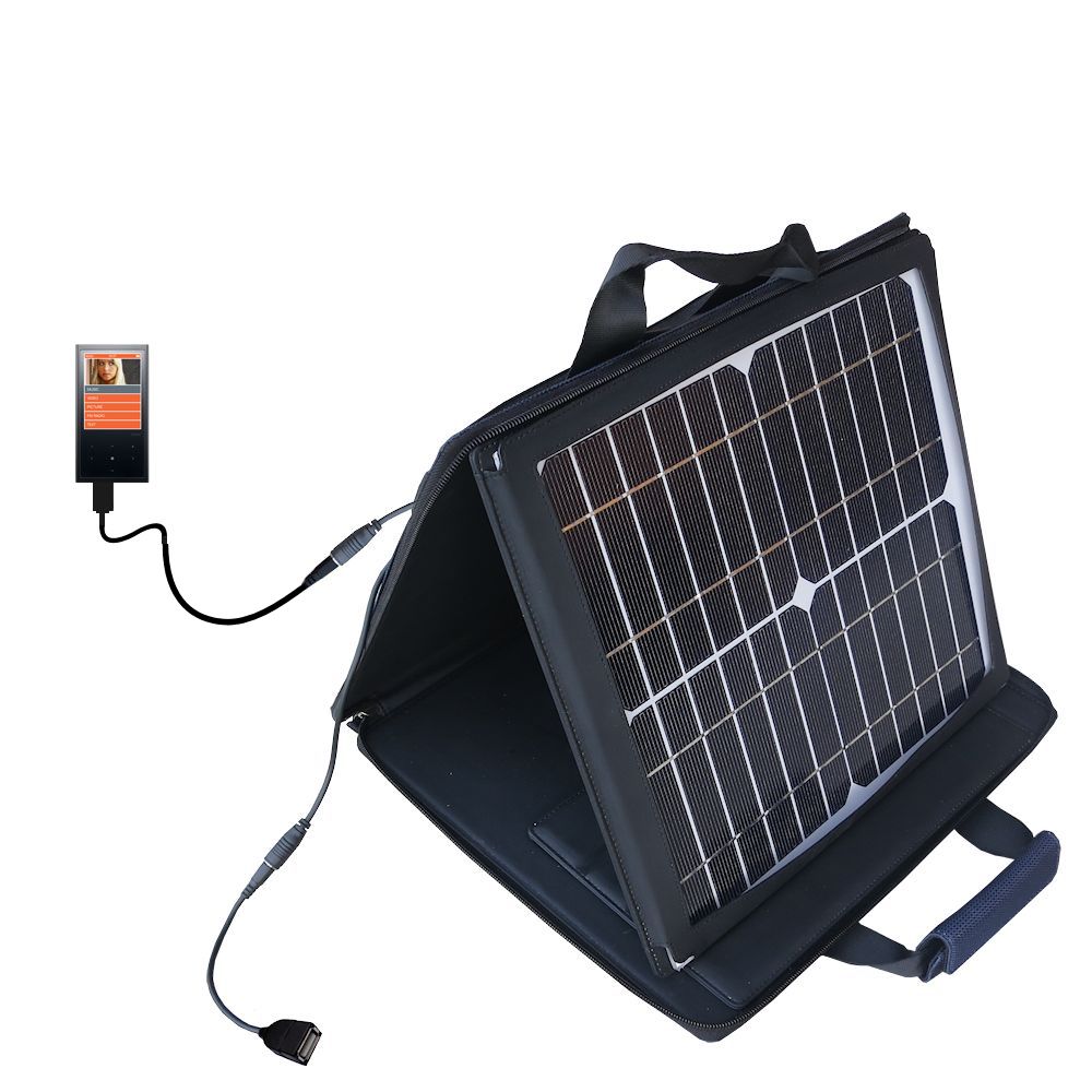 SunVolt Solar Charger compatible with the iRiver E200 and one other device - charge from sun at wall outlet-like speed