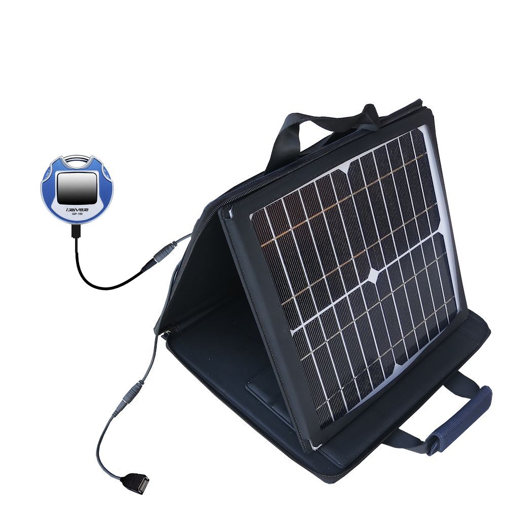 SunVolt Solar Charger compatible with the iRiver iGP-100 and one other device - charge from sun at wall outlet-like speed