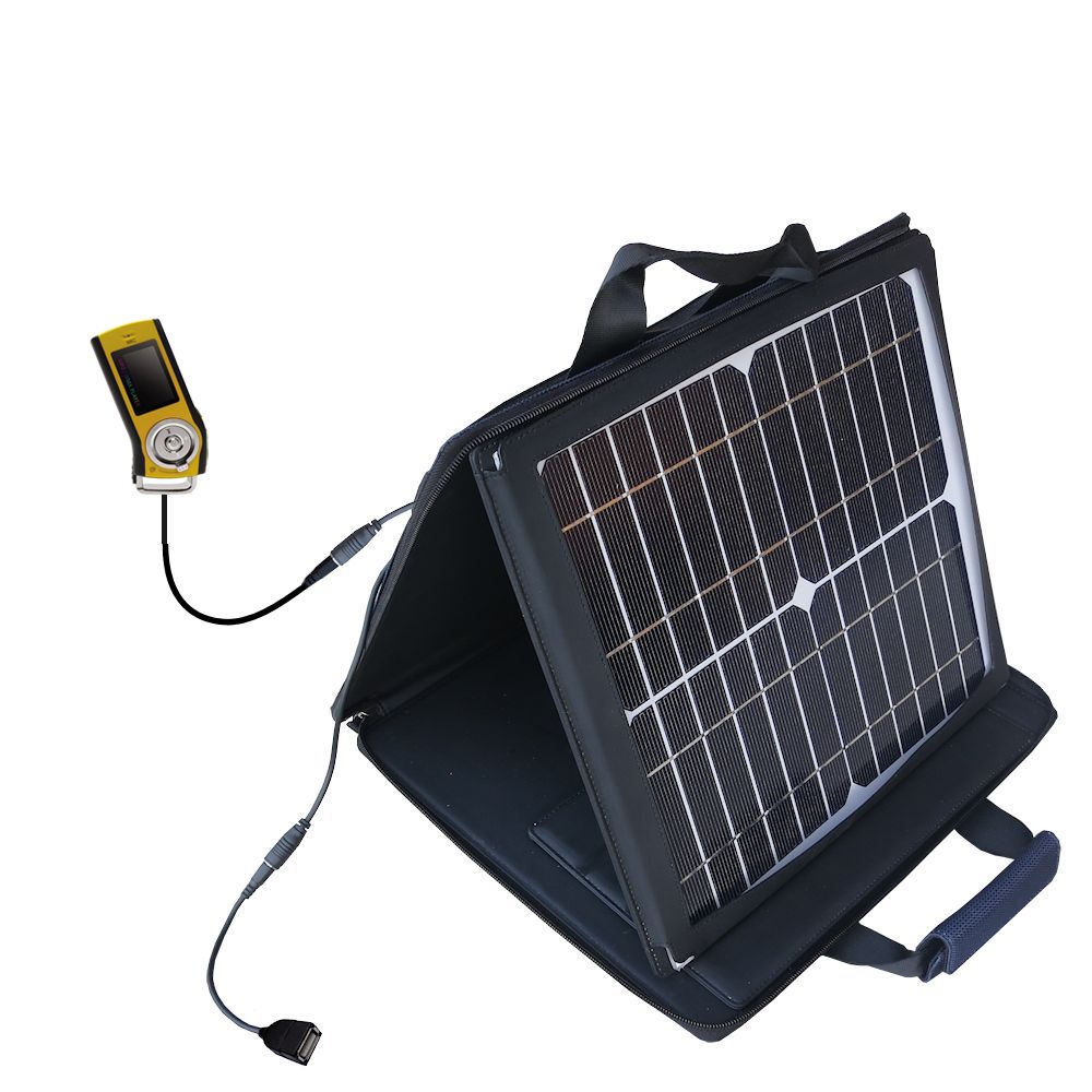SunVolt Solar Charger compatible with the iRiver T10 and one other device - charge from sun at wall outlet-like speed