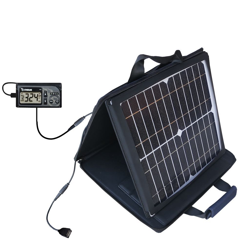 SunVolt Solar Charger compatible with the Izzo Golf Swami 1500 3000 Enhanced and one other device - charge from sun at wall outlet-like speed