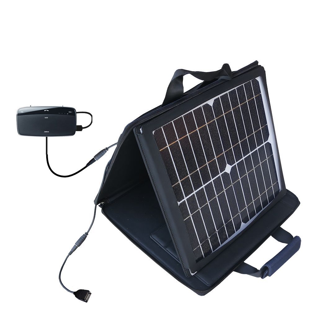 SunVolt Solar Charger compatible with the Jabra Cruiser II and one other device - charge from sun at wall outlet-like speed