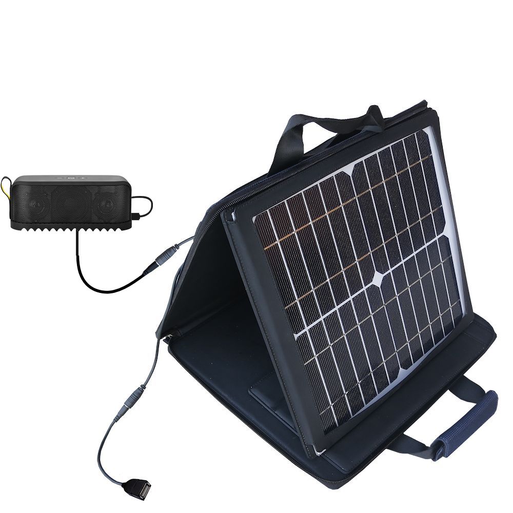 SunVolt Solar Charger compatible with the Jabra Solemate Mini and one other device - charge from sun at wall outlet-like speed