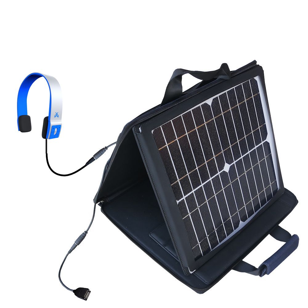 SunVolt Solar Charger compatible with the Jaybird Sportsband SB2 and one other device - charge from sun at wall outlet-like speed
