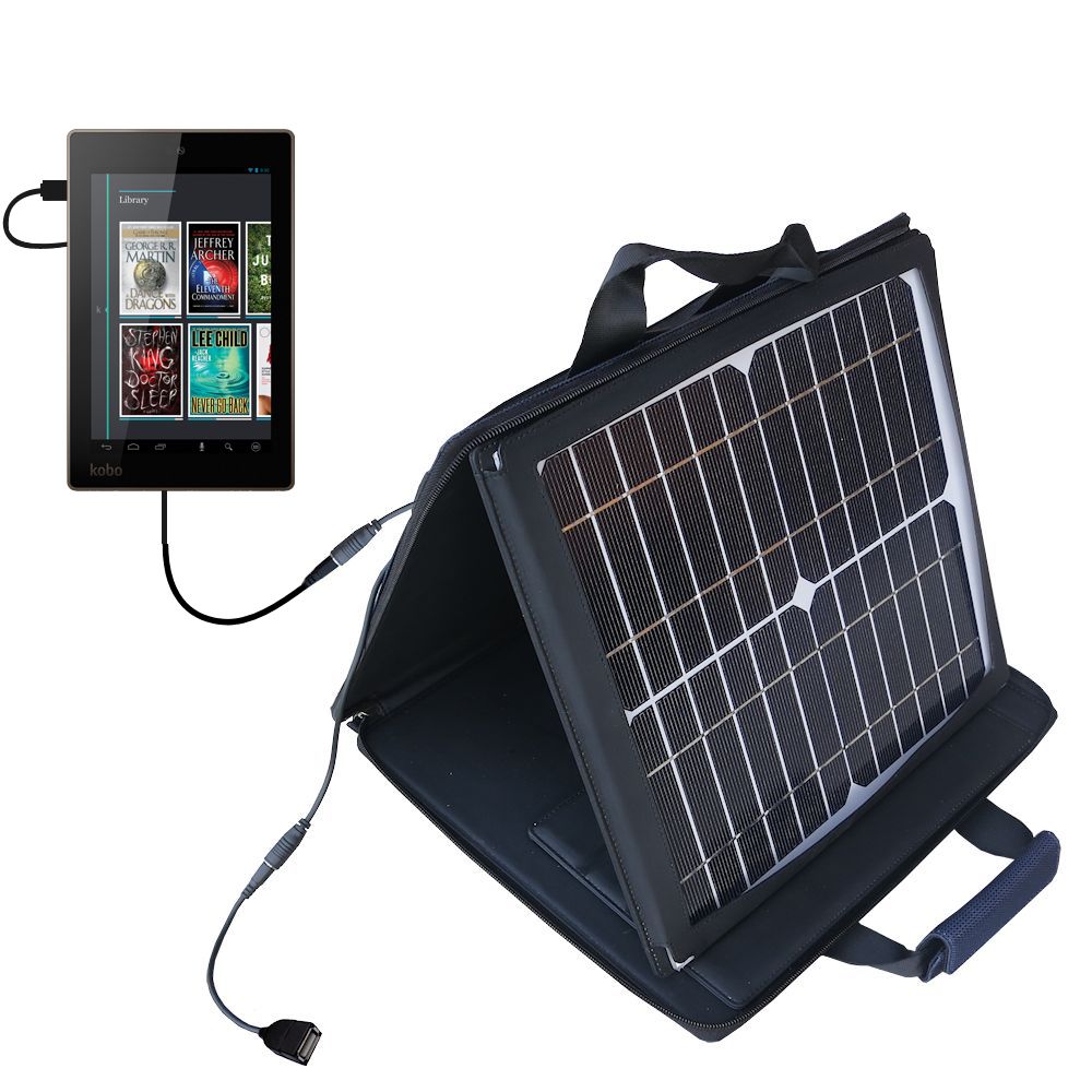 SunVolt Solar Charger compatible with the Kobo Arc 10 HD and one other device - charge from sun at wall outlet-like speed