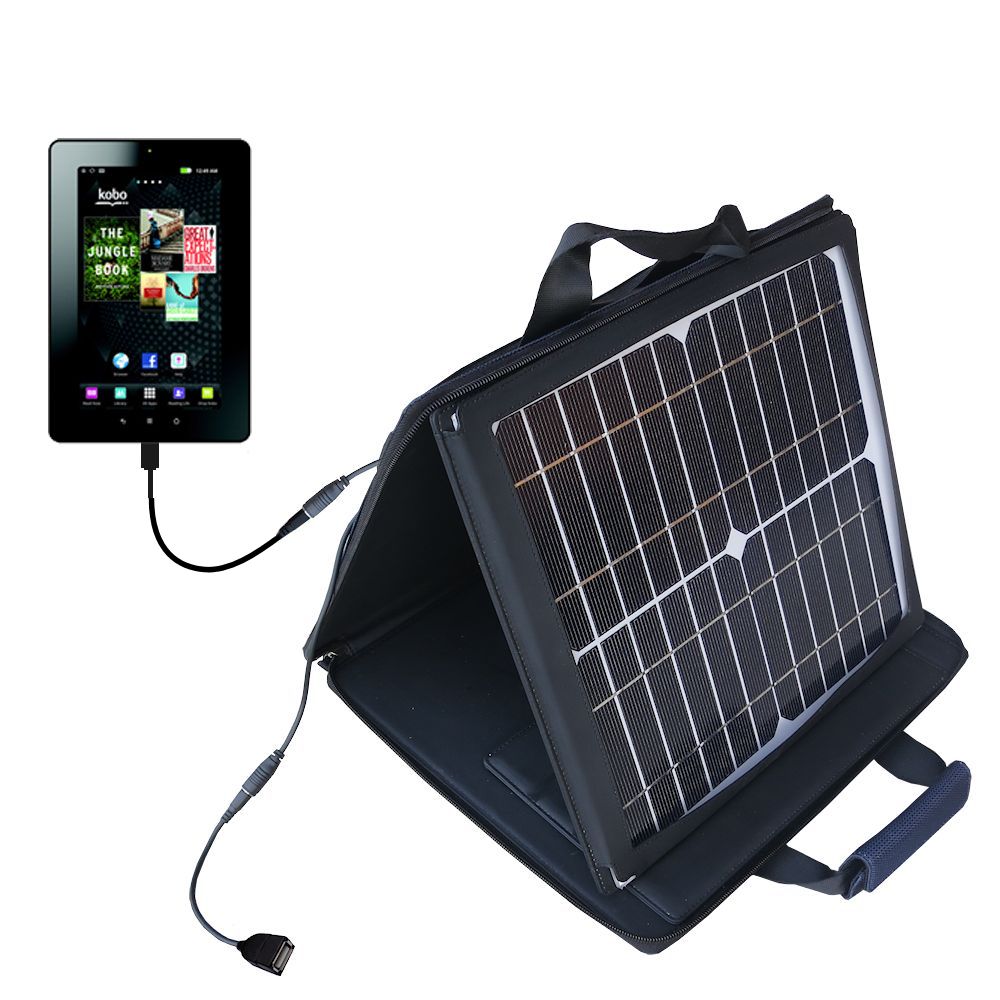 SunVolt Solar Charger compatible with the Kobo Vox and one other device - charge from sun at wall outlet-like speed