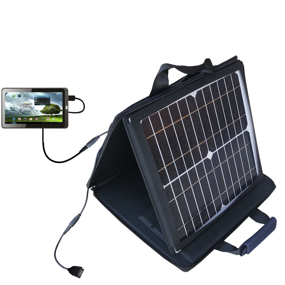 SunVolt Solar Charger compatible with the Kocaso M1060 / M1061 and one other device - charge from sun at wall outlet-like speed